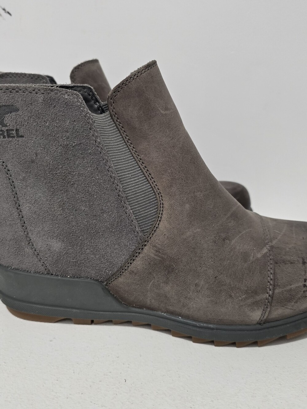Sorel Evie Chelsea Ankle Boots Womens Sz 9.5 Gray Pullon